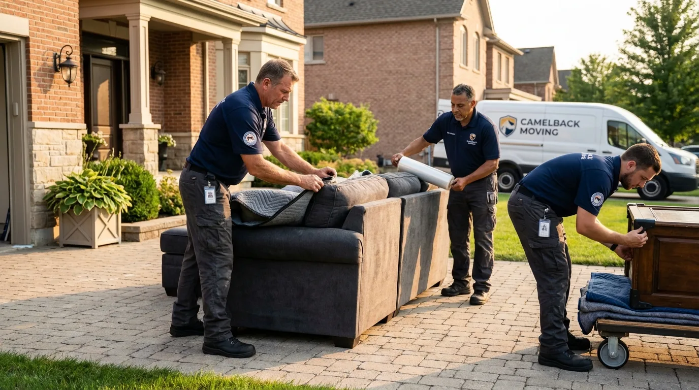 Large estate moving crew wrapping furniture in Brooks, KY